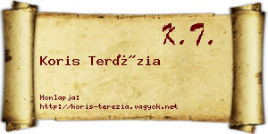 Koris Terézia névjegykártya